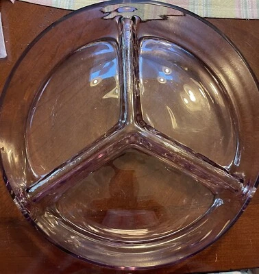 Circleware Purple Divided Dish Bowl Heavy & Beautiful IOB Turkey. 11” Diameter - Image 1 of 4