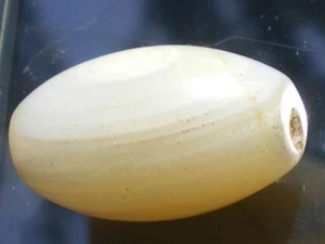 WOW!! Somptuous Natural Milky White Agate Ancient DZI bead Tibet 300 Years Old ! - Picture 1 of 1