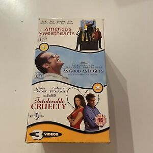 VHS Tapes Bundle America`s Sweethearts As Good as It Gets Intolerable Cruelty