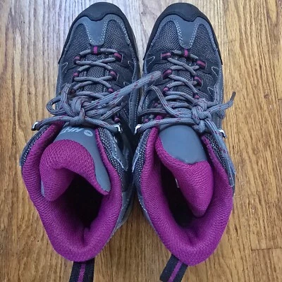 HI-TEC I-Shield Women's Hiking Boots 7M Grey/Burgundy - Image 1 of 4