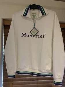 BNWT Designer Moncrief London Luxury Tracksuit Jumper Quarter Zip Pullover Uk M - Picture 1 of 7