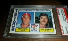 1984 Topps Tiffany #11 Kent Hrbek & Ken Schrom MINNESOTA TWINS PSA 10 GEM MINT