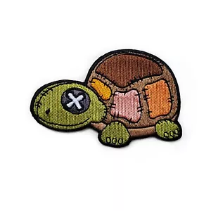 Schildkröte Patchwork Jacke Aufnäher leicht zu bügeln oder zu nähen - Bild 1 von 4
