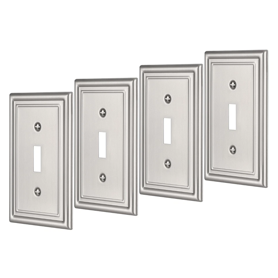 DEWENWILS 4Pack Wall Plates, Brushed Nickel Light Switch Cover Metal Face Plate - Image 1 of 4