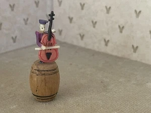 Vintage Miniature RAGTIME BAND Musicians on Wooden Barrel 1940's Japan - Picture 1 of 3