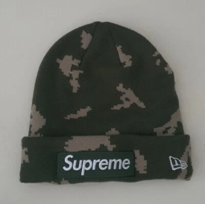 Bonnet Box Logo Supreme New Era FW21 Olive Camouflage Russe - Photo 1/4
