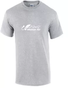 Mahan Air White Logo Iranian Airline Sport Gray Aviation Geek Cotton T-Shirt - Picture 1 of 3