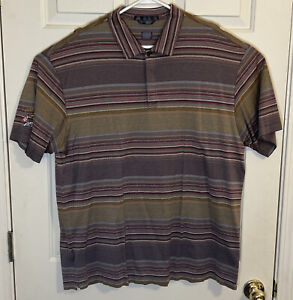 Tiger Woods Men’s XXL Brown Multicolor Striped Polo - Ryder Cup Logo