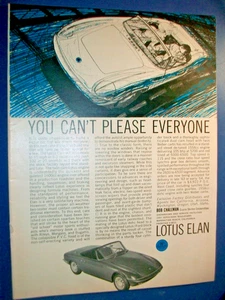 1964 LOTUS Elan convertible mid-size mag car ad- "You can't please everyone" - Picture 1 of 1