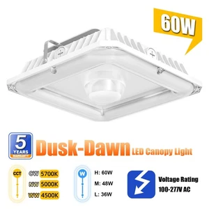 LED Surface Mount Canopy Light 60W 4.5K/5K/5.7K Parking Garage Gas Station Light - Picture 1 of 12