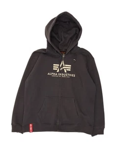 ALPHA INDUSTRIES Mens Graphic Zip Hoodie Sweater 3XL Grey Cotton MZ13 - Imagen 1 de 3