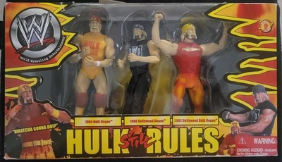 Juego de figuras WWE WWF Hulk Still Rules 1984, 1996 y 2002 Hollywood Jakks Foto 1 de 2