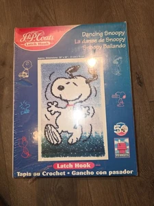 J&P Coats Riegel Haken Peanuts 50th Celebration DANCING SNOOPY Neu Vintage - Bild 1 von 2
