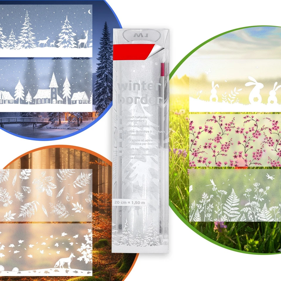 Fensterfolie Klebefolie Static Bordüre Glasdekor Transparent Aufkleber Küche Bad - Bild 1 von 1