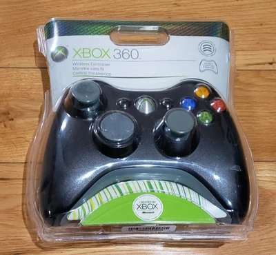 NUEVO Controlador Inalámbrico Original Microsoft Xbox 360 Negro, SELLADO 2007 Caja Dañada Foto 1 de 4