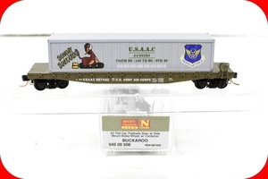 N Scale *WWII USAAC Flat Car, BUNGAY BUCKAROO* Container - Micro-Trains 04500506 - Picture 1 of 5