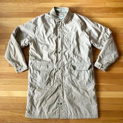 L.L. Bean Brown Vintage 1970s Wool Lined Long Grandpa Chore Coat Jacket Large - Image 1 of 4