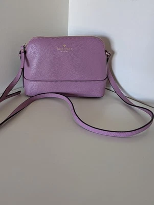 Genuine Kate Spade Pebbled Leather Purple Cross body Hanna BNWT - Image 1 of 4
