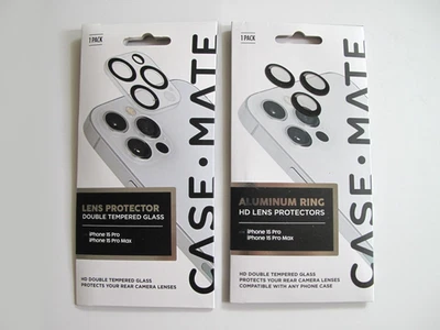 Case-Mate Lens Protector Tempered Glass for iPhone 15 Pro / 15 Pro Max (2/3PACK) - Image 1 of 2