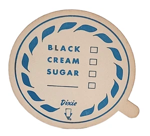 Coperchio tazza caffè/tè vintage DIXIE in cartone con linguetta estraibile, MOLTO RARO!!! - Foto 1 di 2