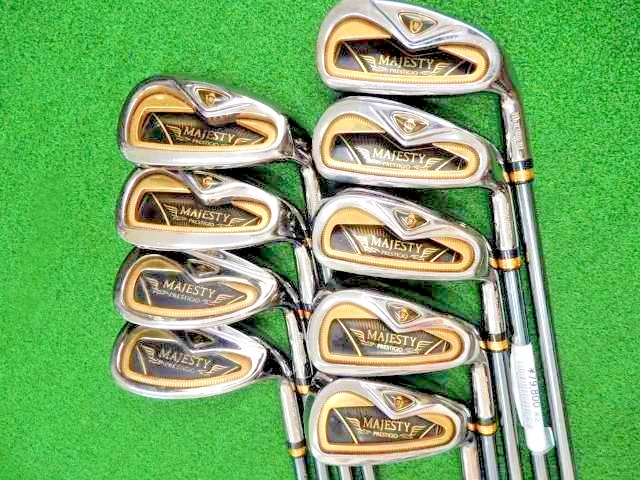 Conjunto de Ferro MAJESTY PRESTIGIO GOLD PREMIUM 9 peças 4-Pw, Aw, Sw Stiff-lite Flex VANQUIS - Imagem 1 de 4
