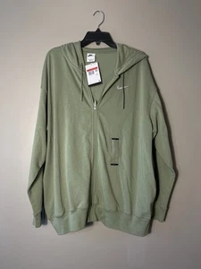 Nike Sportswear donna maglia oversize full zip felpa con cappuccio verde taglia L nuova 80€ - Foto 1 di 5