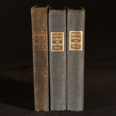 1851-65 6 Vols in 3 The British Almanac and Companion Useful Knowledge Scarce - Image 1 of 4