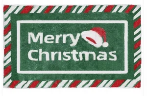 Merry Christmas Bath Toilet Door Mat Non-Slip 31.5" x 19.6" Brand New - Picture 1 of 4