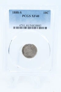 1888-S PCGS XF40 Liberty Seated Dime Business Strike 10C - Picture 1 of 2