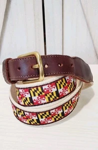 Charm City Clothing Co. Bandera de Maryland Cinturón de cuero con lengüeta Cinturón de golf de moda Talla 38 - Imagen 1 de 4