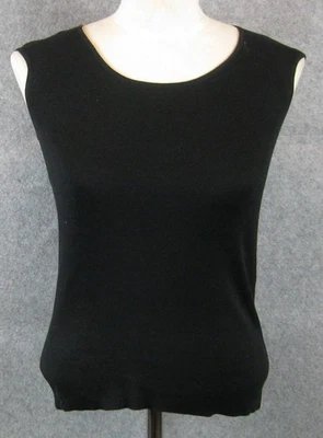 Coldwater Creek Black Silk Blend Sweater Knit Cap Sleeve Top Size XS NWT - Image 1 of 4