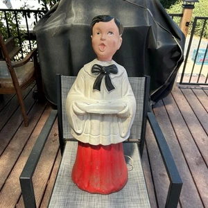Vintage Blow Mold Choir Boy Singing Child 1960's Christmas Tested Rare Large - Picture 1 of 12