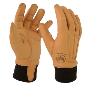 Military US Air Force Stamped Leather Pilot Gloves - Light Brown - Reproduction - Picture 1 of 5