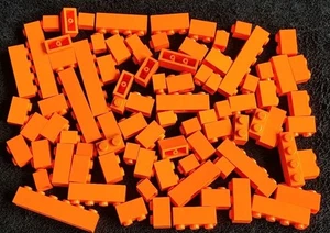 LEGO Orange Bricks Building Blocks 1x Mixed Pieces Bundle Lot 1x4 1x6 1x2 2x2 - Picture 1 of 5