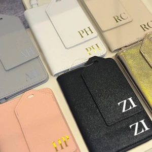 Passport cover and luggage tag set, personalised passport holder travel set - Picture 1 of 9