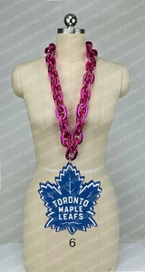 New NHL TORONTO MAPLE LEAFS BIG Fan Chain HOT PINK Necklace Foam MI USA - Picture 1 of 3