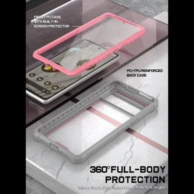 For Google Pixel 7 Case TPU Bumper Shockproof Cover with Screen Protector Pink - Image 1 of 4