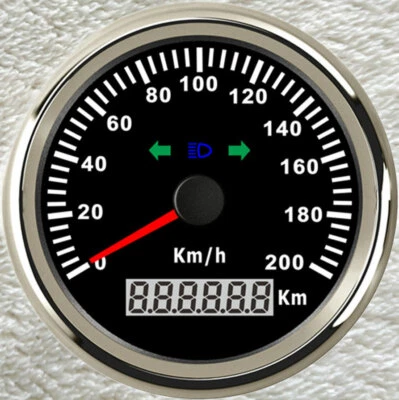 85MM GPS 200KM/H Black Speedometer with Light ODO 9-32V for Car Truck Marine UTV - Image 1 of 4