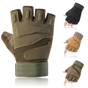 Tactical Half Finger Gloves Men's Army Military Combat Police Patrol Fingerless - Picture 1 of 22