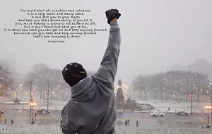ROCKY BALBOA BOXING BILDER LEINWAND FILM mit keilrahmen ZITAT ENGLISH (120x80cm) - Bild 1 von 4