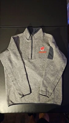 Wisconsin Badgers Antigua Para Hombres XL Gris 1/4 Cremallera Manga Larga Pullover Sudadera Foto 1 de 4