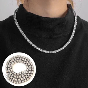 Legierungs-Strasshalskette 5-Mm-Labordiamantkette Hip-Hop-Schlüsselbeinkette ⑱ - Bild 1 von 15