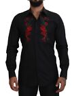 DOLCE & GABBANA Shirt GOLD Floral Embroidery Long Sleeves 39/US15.5/S 1420usd