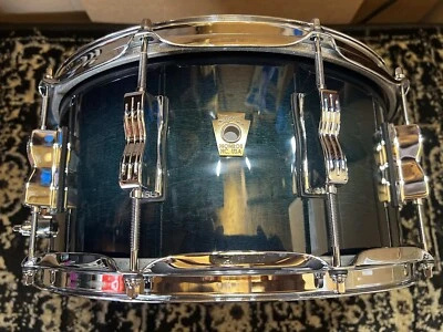 Ludwig 6.5" x 14" Classic Maple Custom Snare Drum - Aqua Burst w/Chrome - Image 1 of 4