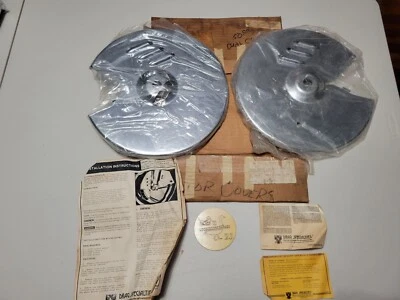 NOS Drag Specialties 84-86 Harley Davidson FLT FLHT Chrome Brake Rotor Covers - Image 1 of 4