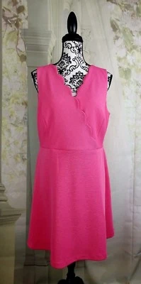 Vestido de punto elástico sin mangas Elle para mujer cremallera trasera imitación abrigo ajuste acampanado bb01 Foto 1 de 4