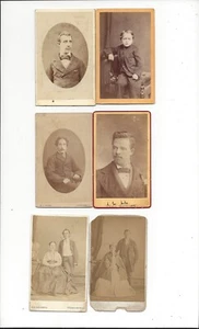 Lotto di 6 antiche foto CDV d'epoca Carte de Visite Inghilterra alcune d'identità - Foto 1 di 2
