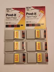 Post-it Arrow Message 1" Page Flags "Sign Here" Yellow 6 - 50 Flag Dispensers/Pk - Picture 1 of 6
