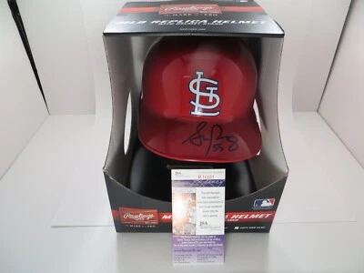 STEPHEN PISCOTTY SIGNED FULLSIZE RAWLING ST. LOUIS CARDINALS BATTING HELMET JSA - Image 1 of 4