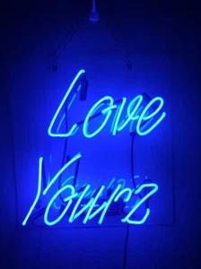Love Yourz 14"x14" Glass Neon Sign Light Bedroom Wall Hanging Nightlight Artwork - Picture 1 of 1